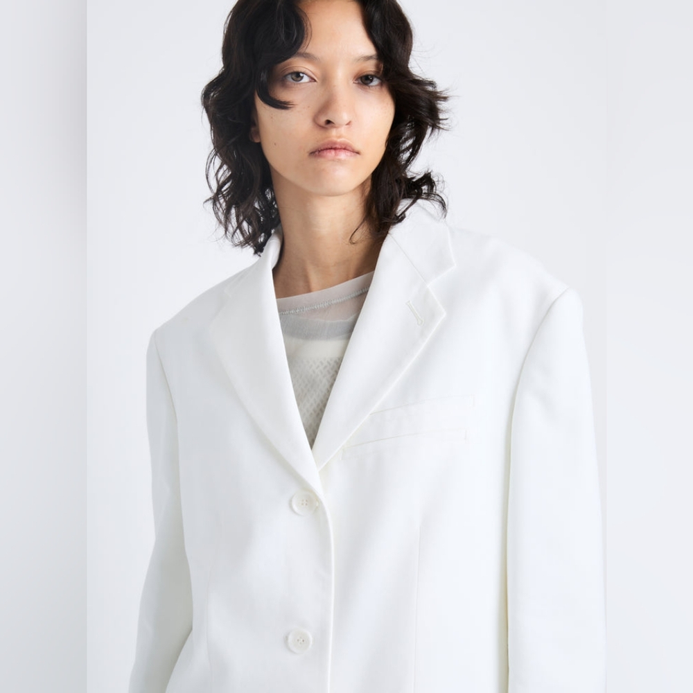 PROENZA SCHOULER Runway Sandis White Blazer Jacket Cotton Viscose US 10 Org$2290 - Picture 5 of 16